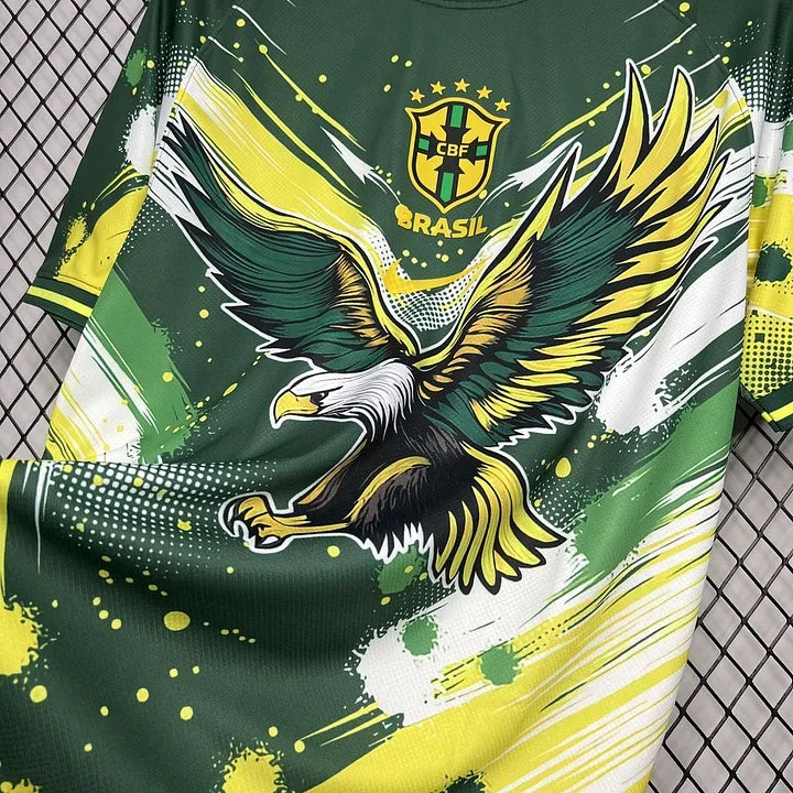 Maillot Brésil Concept Vert Jaune Aigle 2024-25